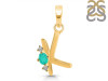 Green Onyx & White Topaz Alphabet K Pendant GRO-RDA-11.