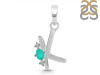 Green Onyx & White Topaz Alphabet K Pendant GRO-RDA-11.