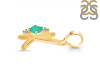 Green Onyx & White Topaz Alphabet K Pendant GRO-RDA-11.