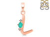 Green Onyx & White Topaz Alphabet L Pendant GRO-RDA-12.