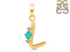 Green Onyx & White Topaz Alphabet L Pendant GRO-RDA-12.