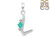 Green Onyx & White Topaz Alphabet L Pendant GRO-RDA-12.