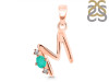 Green Onyx & White Topaz Alphabet M Pendant GRO-RDA-13.