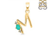 Green Onyx & White Topaz Alphabet M Pendant GRO-RDA-13.