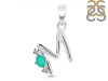 Green Onyx & White Topaz Alphabet M Pendant GRO-RDA-13.