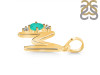 Green Onyx & White Topaz Alphabet M Pendant GRO-RDA-13.