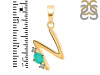 Green Onyx & White Topaz Alphabet N Pendant GRO-RDA-14.