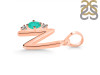 Green Onyx & White Topaz Alphabet N Pendant GRO-RDA-14.