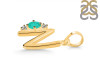 Green Onyx & White Topaz Alphabet N Pendant GRO-RDA-14.