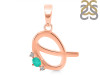 Green Onyx & White Topaz Alphabet Q Pendant GRO-RDA-17.