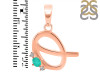Green Onyx & White Topaz Alphabet Q Pendant GRO-RDA-17.