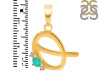 Green Onyx & White Topaz Alphabet Q Pendant GRO-RDA-17.