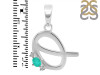 Green Onyx & White Topaz Alphabet Q Pendant GRO-RDA-17.