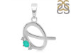 Green Onyx & White Topaz Alphabet Q Pendant GRO-RDA-17.