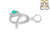 Green Onyx & White Topaz Alphabet Q Pendant GRO-RDA-17.