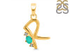 Green Onyx & White Topaz Alphabet R Pendant GRO-RDA-18.