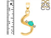 Green Onyx & White Topaz Alphabet S Pendant GRO-RDA-19.