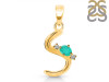 Green Onyx & White Topaz Alphabet S Pendant GRO-RDA-19.