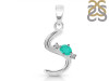 Green Onyx & White Topaz Alphabet S Pendant GRO-RDA-19.