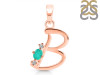Green Onyx & White Topaz Alphabet B Pendant GRO-RDA-2.