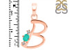 Green Onyx & White Topaz Alphabet B Pendant GRO-RDA-2.