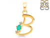 Green Onyx & White Topaz Alphabet B Pendant GRO-RDA-2.