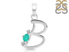 Green Onyx & White Topaz Alphabet B Pendant GRO-RDA-2.