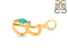 Green Onyx & White Topaz Alphabet B Pendant GRO-RDA-2.