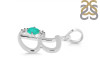 Green Onyx & White Topaz Alphabet B Pendant GRO-RDA-2.
