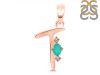 Green Onyx & White Topaz Alphabet T Pendant GRO-RDA-20.