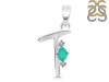 Green Onyx & White Topaz Alphabet T Pendant GRO-RDA-20.