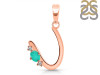 Green Onyx & White Topaz Alphabet U Pendant GRO-RDA-21.