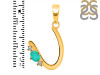 Green Onyx & White Topaz Alphabet U Pendant GRO-RDA-21.