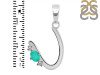 Green Onyx & White Topaz Alphabet U Pendant GRO-RDA-21.