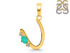 Green Onyx & White Topaz Alphabet U Pendant GRO-RDA-21.