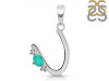Green Onyx & White Topaz Alphabet U Pendant GRO-RDA-21.