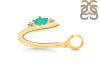 Green Onyx & White Topaz Alphabet U Pendant GRO-RDA-21.