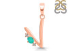 Green Onyx & White Topaz Alphabet V Pendant GRO-RDA-22.