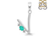 Green Onyx & White Topaz Alphabet V Pendant GRO-RDA-22.