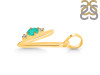 Green Onyx & White Topaz Alphabet V Pendant GRO-RDA-22.
