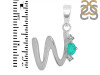 Green Onyx & White Topaz Alphabet W Pendant GRO-RDA-23.