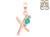 Green Onyx & White Topaz Alphabet X Pendant GRO-RDA-24.