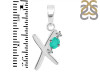 Green Onyx & White Topaz Alphabet X Pendant GRO-RDA-24.