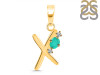 Green Onyx & White Topaz Alphabet X Pendant GRO-RDA-24.
