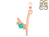 Green Onyx & White Topaz Alphabet Y Pendant GRO-RDA-25.