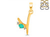 Green Onyx & White Topaz Alphabet Y Pendant GRO-RDA-25.