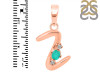 Green Onyx & White Topaz Alphabet Z Pendant GRO-RDA-26.