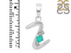 Green Onyx & White Topaz Alphabet Z Pendant GRO-RDA-26.