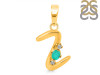 Green Onyx & White Topaz Alphabet Z Pendant GRO-RDA-26.