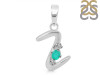 Green Onyx & White Topaz Alphabet Z Pendant GRO-RDA-26.